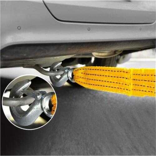 4M Heavy Duty 5 Ton Car Tow Cable Towing Pull Rope Strap Hooks Van Road Recovery for Audi Benz Buick Skoda Mazda Ford Toyota BMW