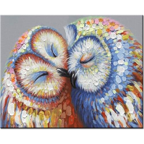 Full square round Drill 5D Diy Diamond Painting Kissed Owl Couple Embroidery Cross Stitch Romantic love Mosaic Home DecorZP-3607