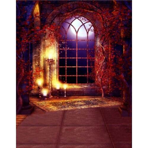 5x7ft Vintage Room Red Leaves Tree Photography Backdrops Photo Props Studio Background