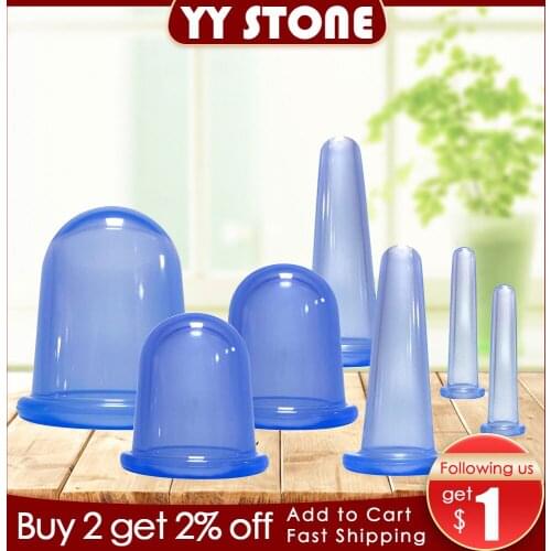 7pcs/set Jar for Massage Body Cups Silicone Vacuum Cupping Ventosas vacuum bank Weight massage Cupping Apparatus vacuum cans