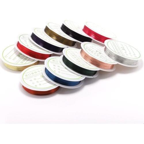 Colorfast Copper Wire For Bracelet Necklace Jewelry DIY Accessories 0.3 0.4 mm 10 colors Craft Beading Wire supplies Wholesale