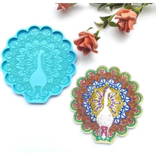 DIY Cake Decorating Tools Mirror Mandala Flower Coaster Mold Table Decoration Silicone Mold Resin Epoxy Kit and Molds