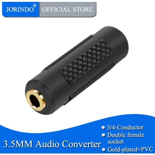 JORINDO 3.5mm to 3.5mm Stereo Jack Audio Adapter Female/Female Connectors,Gold Plated