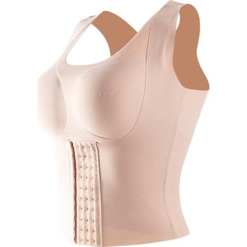 Push Up Underwear with Hook Women Slimming Vest Top Waist Trainer Corset Shapewear Fajas Trimmer Body Shaper with Pads