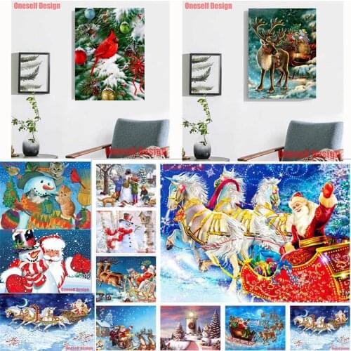 Popular DIY diamond mosaic sale Santa Claus 5d diamond embroidery full square cartoon Santa Claus 5d diamond painting full set