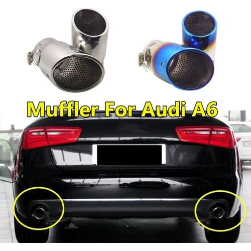 2pcs Stainless Steel Car Exhaust Tip Pipe For Audi A6 Haval H6 Mazda CX-5 Auto Rear Decoration Accessories Muffler Tail Throat