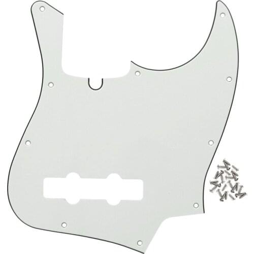 New 10 Hole JB Bass Pickguard Scratch Plate Ivory 3Ply & Screws for American/Mexico Standard 4 String FD JB Bass