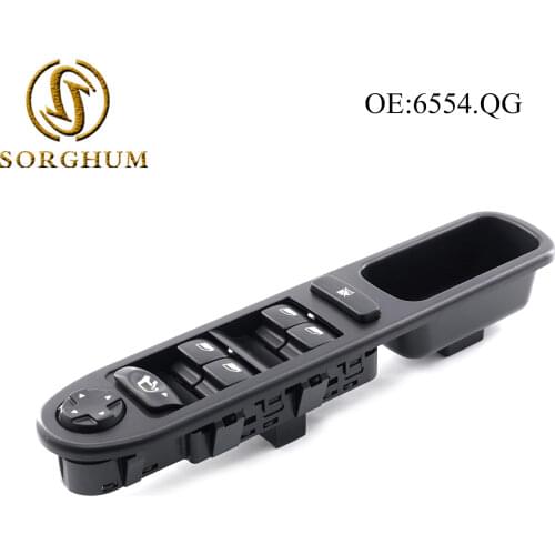 New Electric Power Window Master Control Switch 6554.EH For Peugeot 207 2008-2014 96642444XT 6554.QF 6554.QG 6490.EH