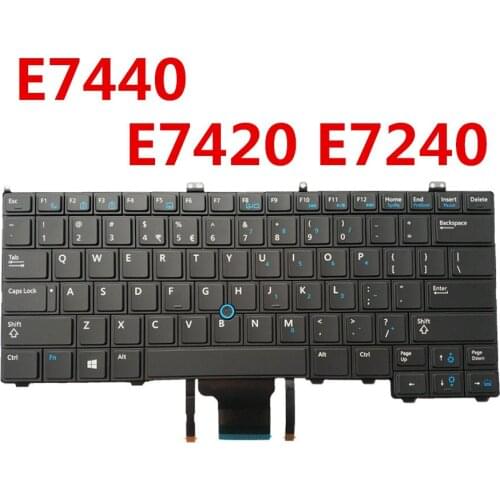 Orignal Laptop Backlit Keyboard for Dell Latitude E7440 E7420 E7240 US Standard With Track Point Genuine E7440 Notebook Keyboard