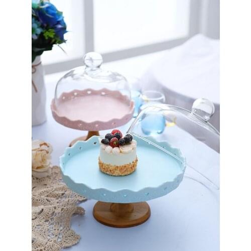 Cake tray high-foot plate Nordic birthday cake stand dessert shelf dessert tray living room fruit set display stand CE / EU