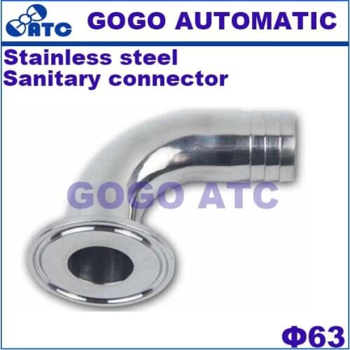 Food grade Sanitary Connector elbow O.D 63mm stainless steel mirror Pagoda Hose Clamps pipe Fittings Ferrule Quick connector