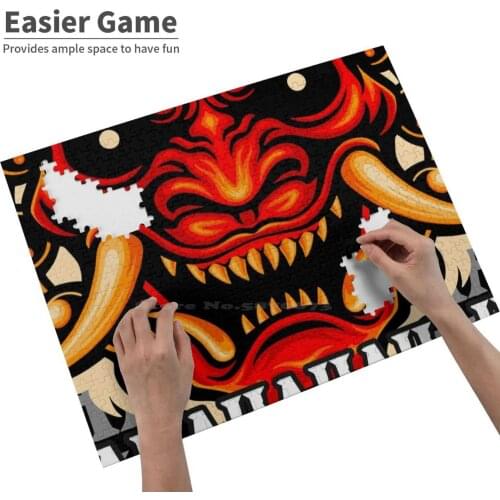 Satan Ahaha Demon Jigsaw Puzzle 500 Pieces Puzzle Game Wooden Educational Toys Demon Satan Anime Funny Cool Movie Retro Tattoo