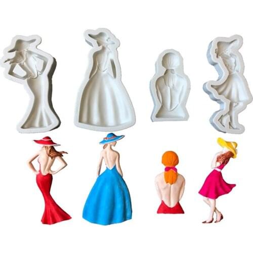 Sexy Girl Liquid Silicone Mold Fondant DIY fondant mold cake decorating tools chocolate gumpaste mold