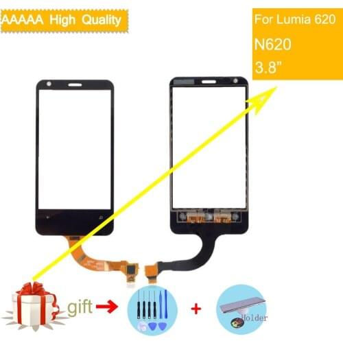 N620 touch screen For Nokia Lumia 620 N620 TouchScreen Sensor Digitizer Glass Front Panel replacement for Lumia620 black