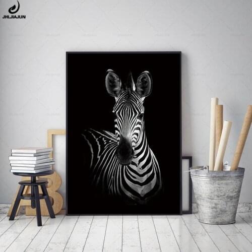 Modern Abstract Close Up Zebra Black And White Animal Nordic Poster Wall Art Canvas Painting Room Home Decoration Picture