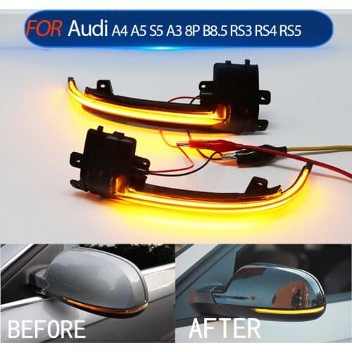Black Cover Dynamic Steering Signal Led Rear View Mirror Indicating Flash for Audi A4 A5 S5 A3 8P B8.5 RS3 RS4 RS5