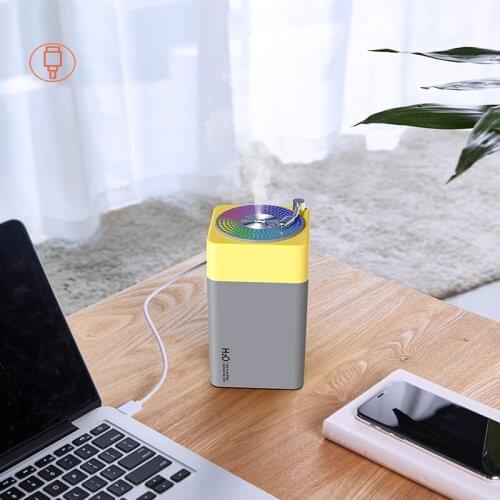 Air Humidifier 350mL USB Ultrasonic Disc Dazzle Air Humidificador Aroma Oil Diffuser Car Mist Maker With Colorful Light for Home