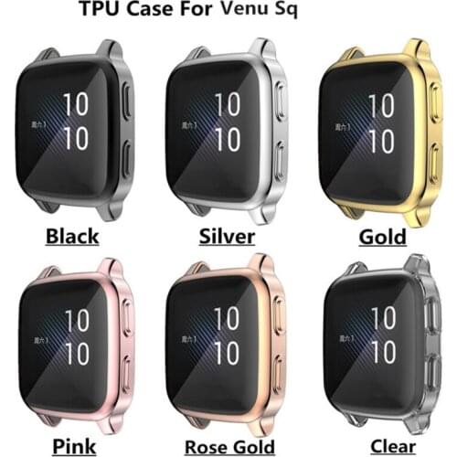 Protection Case For -Garmin Venu SQ Smart Watch Plating TPU Soft Cover Full Screen Protector Shell For -Garmin Venu Sq Case