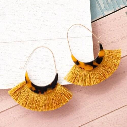 Acrylic Pattern Tassel Earrings for Women Fashion Jewelry Boho Korean Dangle Earrings Accesorios Mujer ZA 2020 Pendientes Mujer
