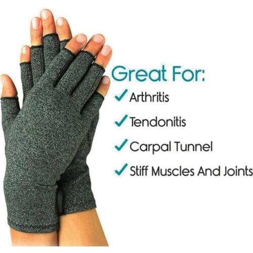 1 Pair Half Finger Compression Gloves Cotton Polyurethane Lightweight Breathable (Arthritis) Joint Relief Pain
