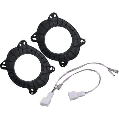 1 Pair Front Door Stereo Speaker Adapter Spacer Rings Plates W/ Speaker Wire Harness 6.5" Fit for Subaru Impreza Forester Legacy