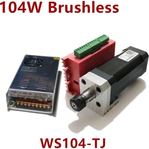 104W Brushless Electric Spindle Drive Kit Pocket Mini Engraving Machine Spindle Motor Desktop CNC