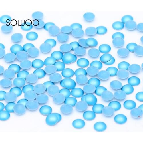 1440pcs/lot lead free Hot Fix Studs Dome Shape Half Round Turqueise forsted Dome Studs hot fix half round studs baby studs