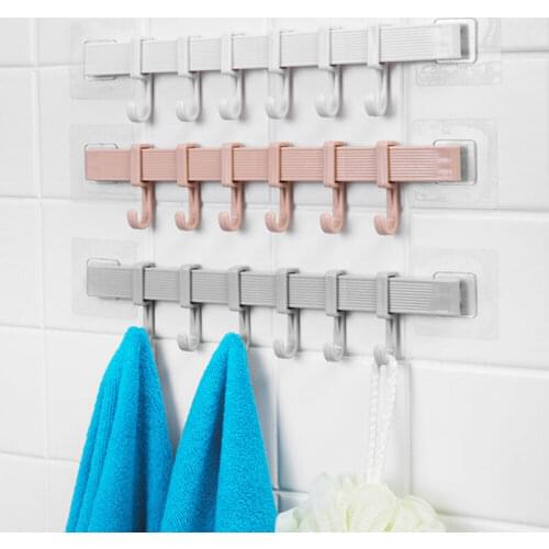 34x7cm 6pcs HOOKS Kitchen Bathroom Space Saver Magic Hanger Wonder Clothes Rack Clothing Towel Hook Organizer Magic