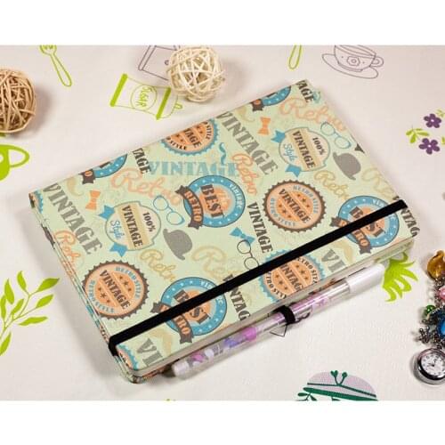 A5 160gsm Dotted Grid Bullet Notebook Journal Vintage Retro Hardcover Elastic Band Travel Planner Diary