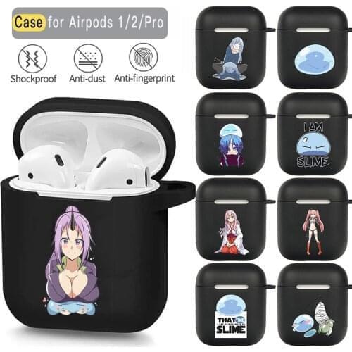 Cute That Time I Got Reincarnated As A Slime Airpods Case Protector for Airpods Earphone Earbuds Airpod Case Black Airpods Cover
