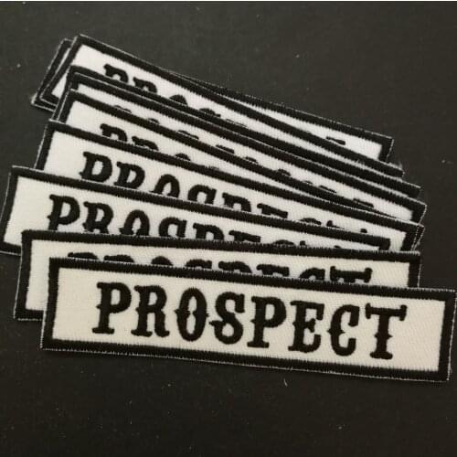 BLACK SONS OF PROSPECT PATCHES BADGES Embroidered Iron On BIKER Patches DIY BAGS CLOTHING ANARCHY SHOES PATCH STICKER