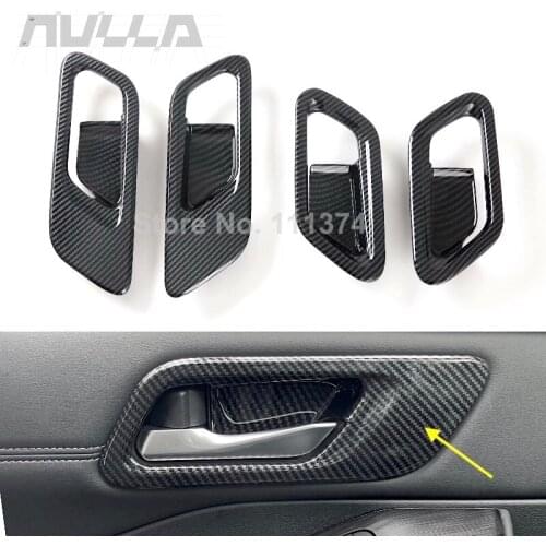 For Nissan X-Trail X Trail 2021 2022 ABS Carbon Look Car Interior Door Handle Decoration Frame Cover Sticker Trim Accessories