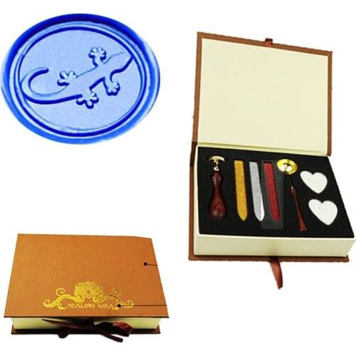 Gecko Wax Seal Stamp Set Vintage Classical Wax Stamp Kit for Cards Envelopes, Invitations, Wine Packages
