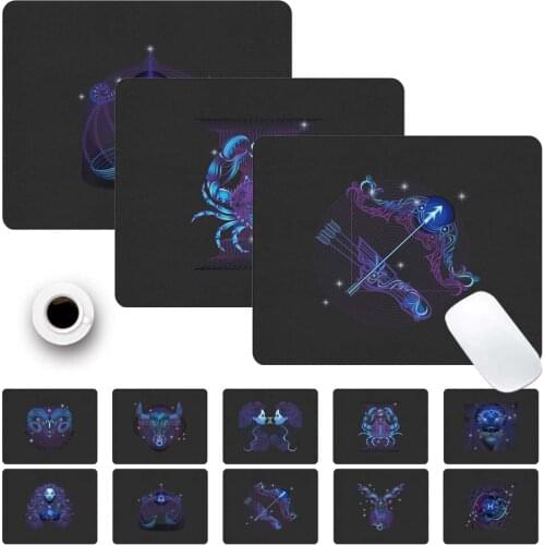 Smooth Desk Mat PU Leather Office Computer Mouse-pad Smooth Game Laptop Mouse Pad Zodiac Pattern Durable Game Mouse Keyboard Mat
