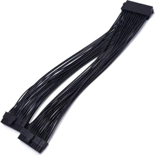 JFBL Hot ATX 24Pin 1 to 2 Port Power Supply Extension Cable PSU Male to Female Splitter 24PIN Extension Cable