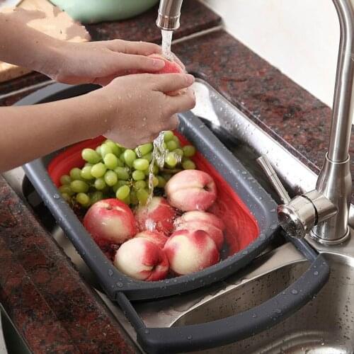 Creative Foldable Basin Portable Outdoor Folding Basin Drain Basket Picnic Basin with Water Leakage Function Basin