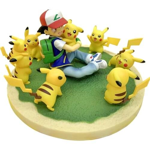 Pokemon Dolls Takara Tomy Pocket Monster Pikachu Kids Gifts Ash Ketchum Model Toys for Children Doll 8cm