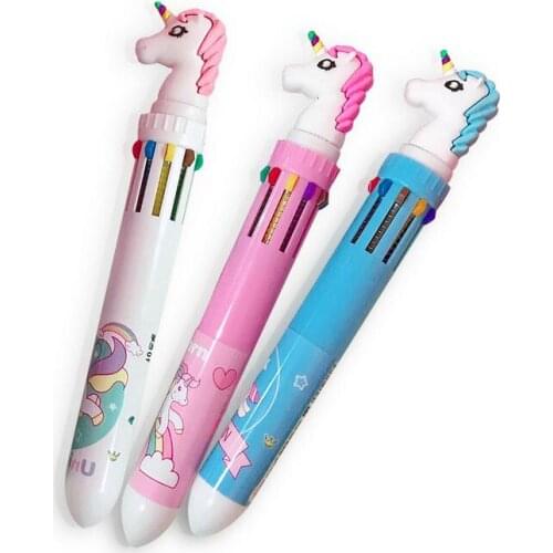 Dream Unicorn 10 Colors Chunky Ballpoint Pen School Office Supply Gift Stationery Papelaria Escolar