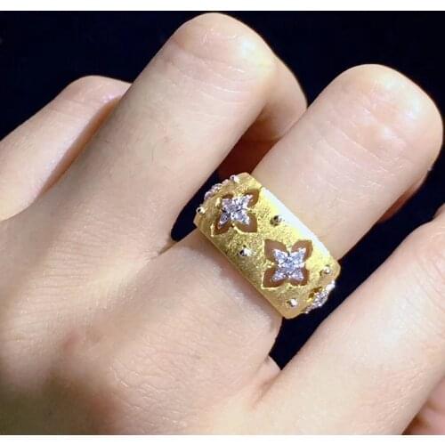 Amorita boutique Hollow out flowers design fashion ring