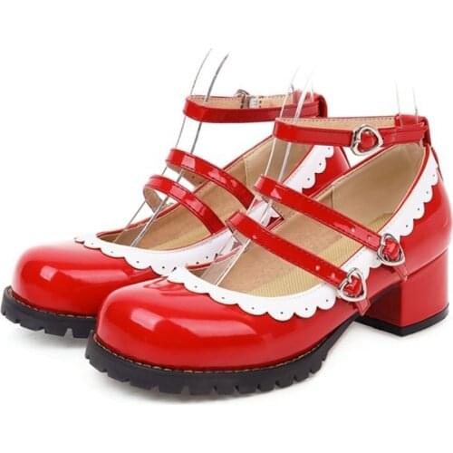 Fashion Round Toe Plus Size 30-46 Wedge Women Low Heels Summer Sandals Retro Lolita Zapatos Mujer Summer Lady Singe Shoes T518-1