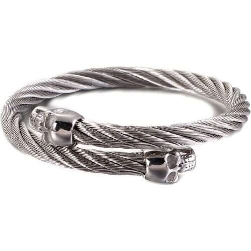 Stainless steel skull Weiya bracelet European and American punk mens bracelet