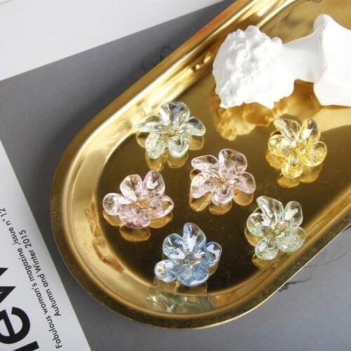 Irregular magic transparent small flower patch DIY handmade hair clip jewelry earrings earrings accessories materials