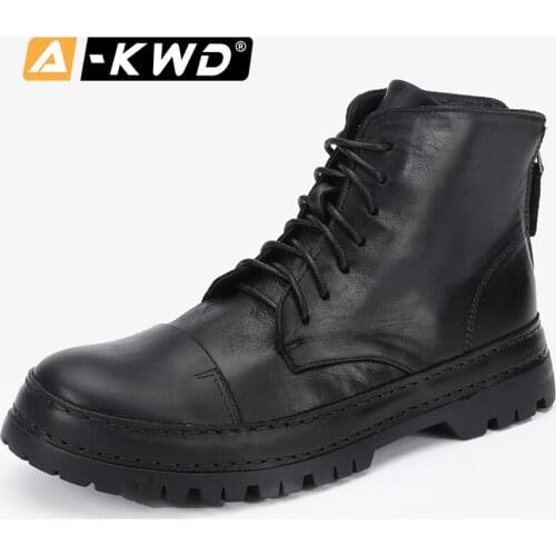 New Fashion Dr Leather Boots Winter Sneakers Werkschoenen Winter Boots for Men High Top Men Boots Genuine Leather Work Shoes Men