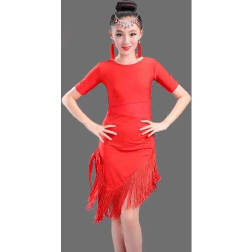 New Girls Latin Dance Dancewear Girl Fringe Latin Competition Dancing Dresses Children Dance Child Latin Dance Dress For Girls