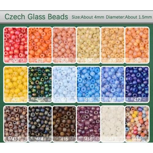 Approx.200pcs/Lot 4MM Corolful Matte Plating Charm Czech Glass Seed Beads DIY Bracelet Necklace Beads For Jewelry Making Accesso