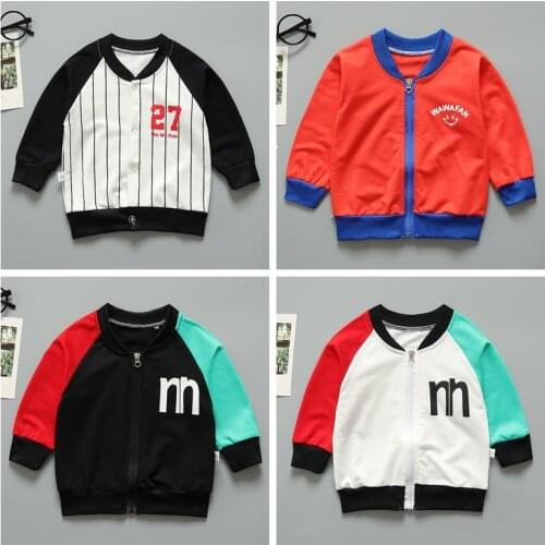 Autumn Spring Baby Boys Coat Kids Clothing Long Sleeve Coat Outfit Cotton Sport Casual Jacket Children Infant Jacket 6M-24M
