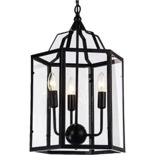 Industrial Pendant light American country retro Birdcage lamp Creative restaurant bar home lighting iron cage with shade WF1110