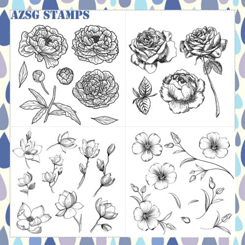 AZSG Various flowers blessing Clear Stamps NEW 2020 For DIY Scrapbooking/Card Making/Album Decorative Silicone Stamp Crafts