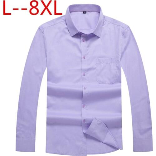 Plus 10xl 8xl 6xl 5xl Spring Autumn Cotton Shirts Casual Shirt Loose Fit Social Shirts solid shirt men long sleeve dress shirts