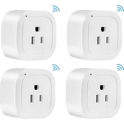 Wifi smart socket wall plug wireless remote outlet voice control alexa google smart home system (4pcs)